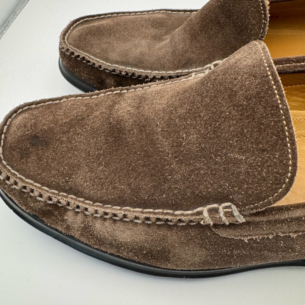 Cole Hann Mens Brown Suede Leather Driver Shoes Size 12M Nike Air Comfort EUC - Picture 7 of 16